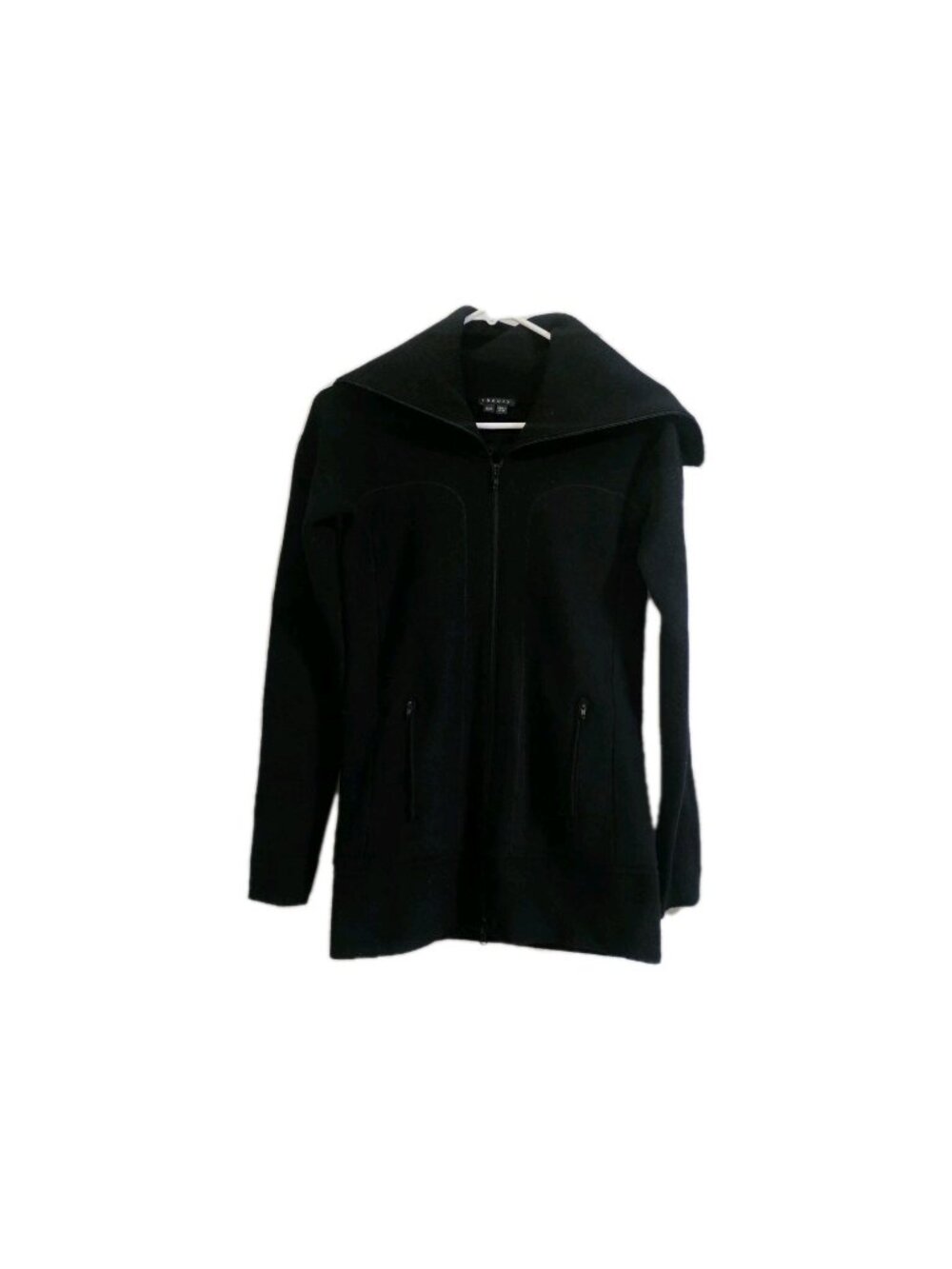 Theory Womens BLACK Wool Blend Zip-Up Jacket P/TP (XS) Knit